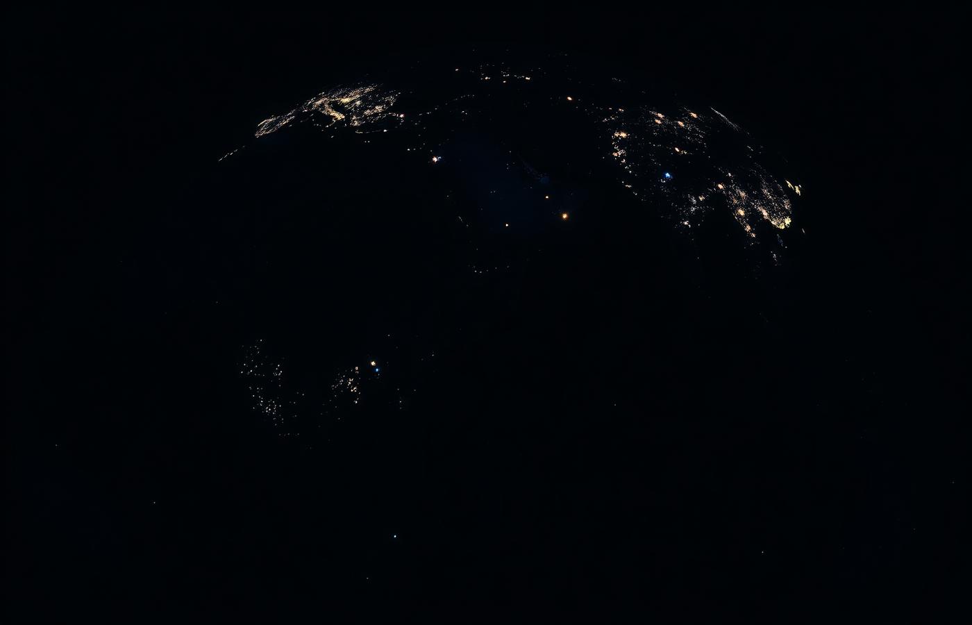 Earth from space at night